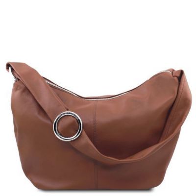 Tuscany Leather YVETTE Soft Leather Hobo Bag Cinnamon #1