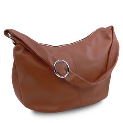 Tuscany Leather YVETTE Soft Leather Hobo Bag Cinnamon #2
