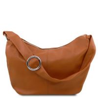 Tuscany Leather YVETTE Soft Leather Hobo Bag Cognac