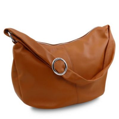 Tuscany Leather YVETTE Soft Leather Hobo Bag Cognac #2