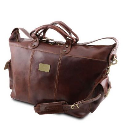 Tuscany Leather Porto Travel Leather Weekender Bag Dark Brown #2