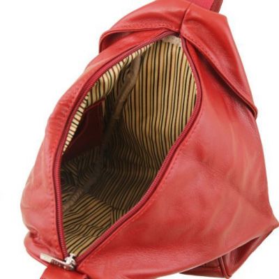 Tuscany Leather Classic Delhi Backpack Red #4