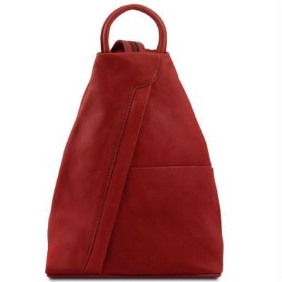 Tuscany Leather Classic Shanghai Backpack Red
