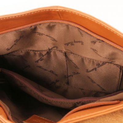 Tuscany Leather Soft Leather Shoulder Bag With Tassel Detail Black #8