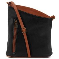 Tuscany Leather Mini Soft Leather Unisex Cross Bag Black