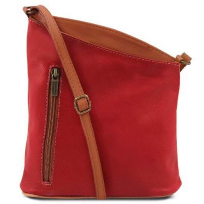 Tuscany Leather Mini Soft Leather Unisex Cross Bag Lipstick Red