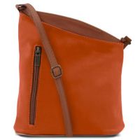 Tuscany Leather Mini Soft Leather Unisex Cross Bag Orange