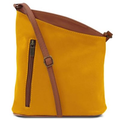 Tuscany Leather Mini Soft Leather Unisex Cross Bag Yellow
