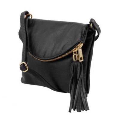 Tuscany Leather Young Bag Shoulder Bag With Tassel Detail Black #2