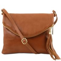 Tuscany Leather Young Bag Shoulder Bag With Tassel Detail Cognac