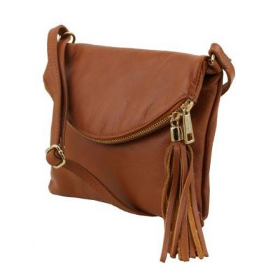 Tuscany Leather Young Bag Shoulder Bag With Tassel Detail Cognac #2