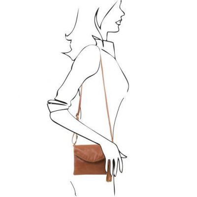 Tuscany Leather Young Bag Shoulder Bag With Tassel Detail Cognac #6