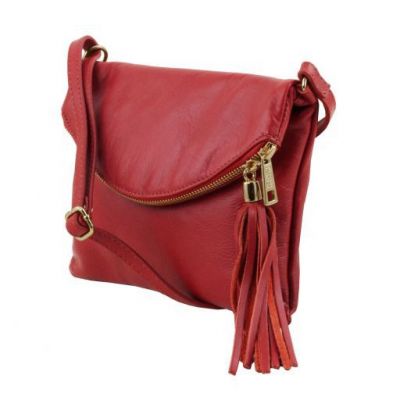 Tuscany Leather Young Bag Shoulder Bag With Tassel Detail Red #2