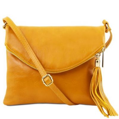 Tuscany Leather Young Bag Shoulder Bag With Tassel Detail Yellow