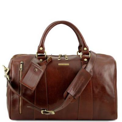 Tuscany Leather Voyager Travel Leather Duffle Bag Small Size Brown #1