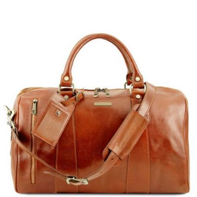 Tuscany Leather Voyager Travel Leather Duffle Bag Small Size Honey #1