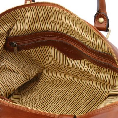 Tuscany Leather Voyager Travel Leather Duffle Bag Small Size Honey #4