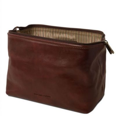 Tuscany Leather Smarty Leather Toilet Bag Large Size Brown #3