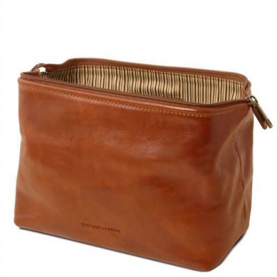 Tuscany Leather Smarty Leather Toilet Bag Large Size Honey #3