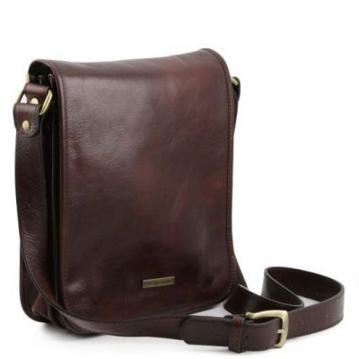 Tuscany Leather Messenger Two Compartments Leather Shoulder Bag Honey #4