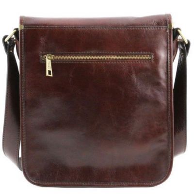 Tuscany Leather Messenger Two Compartments Leather Shoulder Bag Honey #5
