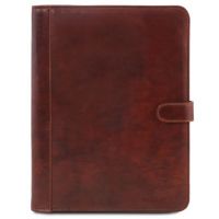 Tuscany Leather Adriano Leather Document Case With Button Closure Brown