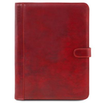 Tuscany Leather Adriano Leather Document Case With Button Closure Red