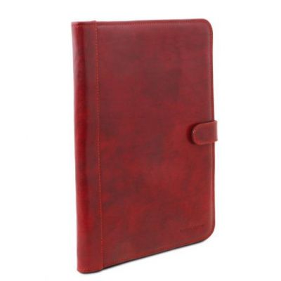 Tuscany Leather Adriano Leather Document Case With Button Closure Red #2