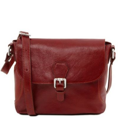 Tuscany Leather Jody Leather Shoulder Bag With Flap Red