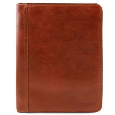 Tuscany Leather Luigi XIV Leather Document Case With Zip Closure Honey