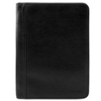 Tuscany Leather Lucio Exclusive Leather Document Case With Ring Binder Black