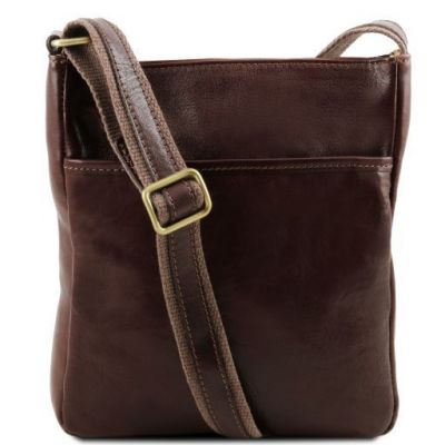 Tuscany Leather Jason Leather Crossbody Bag Dark Brown #1
