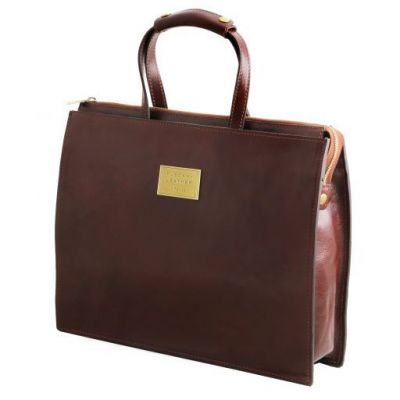 Tuscany Leather Palermo  Briefcase 3 Compartments For Women Brown #3
