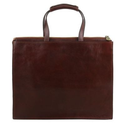 Tuscany Leather Palermo  Briefcase 3 Compartments For Women Brown #4