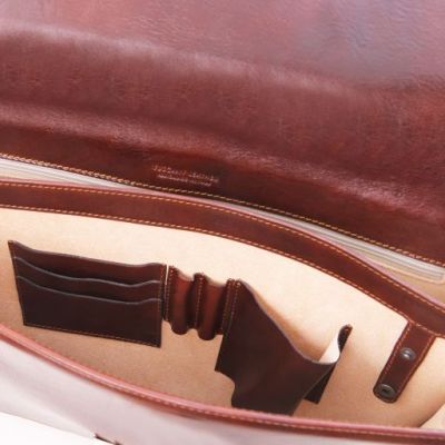 Tuscany Leather Parma Leather Briefcase 2 Compartments Brown #6