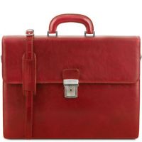 Tuscany Leather Parma Leather Briefcase 2 Compartments Red
