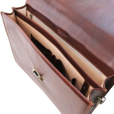 Tuscany Leather Parma Leather Briefcase 2 Compartments Red #5