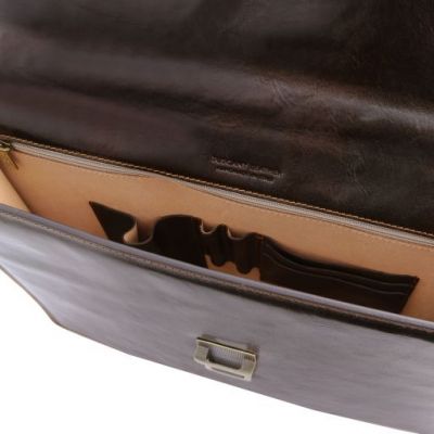 Tuscany Leather Amalfi Leather Briefcase 1 Compartment Dark Brown #2