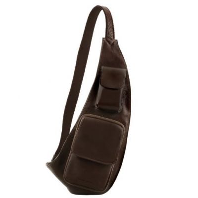Tuscany Leather Leather Crossover Bag Dark Brown