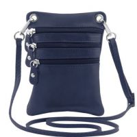 Tuscany Leather Soft Leather Mini Cross Bag Dark Blue