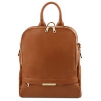 Tuscany Leather TL Bag Soft Leather Backpack For Women Cognac