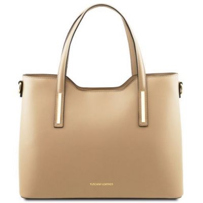 Tuscany Leather Olimpia Leather Tote Champagne