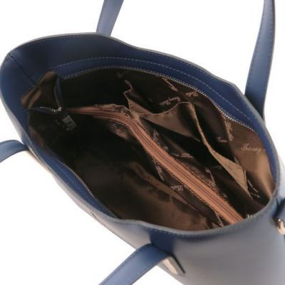 Tuscany Leather Olimpia Leather Tote Dark Blue #5