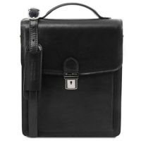 Tuscany Leather David Leather Crossbody Bag Large Size Black