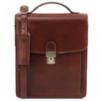 Tuscany Leather David Leather Crossbody Bag Large Size Brown