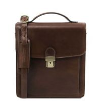 Tuscany Leather David Leather Crossbody Bag Small Size Dark Brown