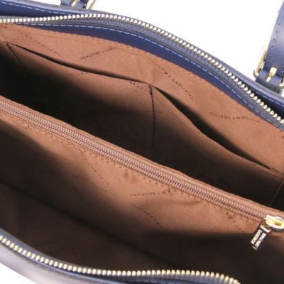 Tuscany Leather Aura Leather Handbag DarkBlue #6