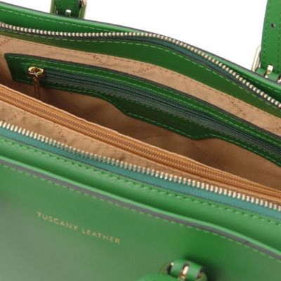 Tuscany Leather Aura Leather Handbag Green #4