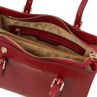 Tuscany Leather Aura Leather Handbag Red #5