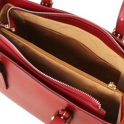 Tuscany Leather Aura Leather Handbag Red #6